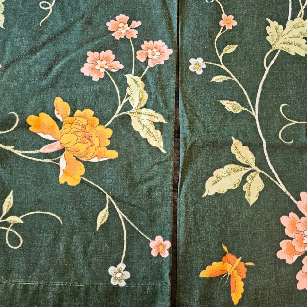 Fieldcrest Empress Garden Full Sheet Set 11pc Lot Vintage Green Floral Butterfly